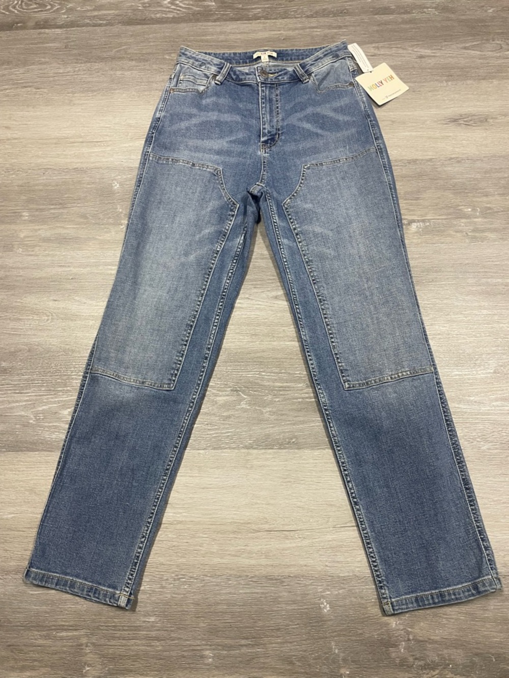 Molly Yeh x Tractor Supply Double Knee Jeans Size 6 Medium Wash Straight Leg NWT